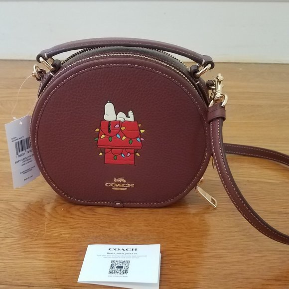 New Coach CE844 Coach X Peanuts Canteen Crossbody Snoopy Lights Motif - Picture 1 of 11
